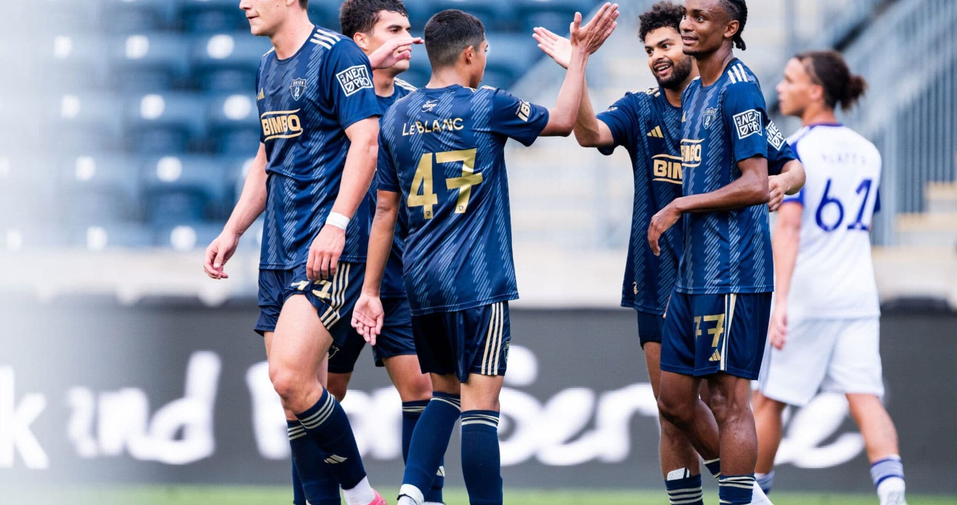 Jugadores de Philadelphia Union II celebrando un gol Jugadores de Philadelphia Union II celebrando un gol